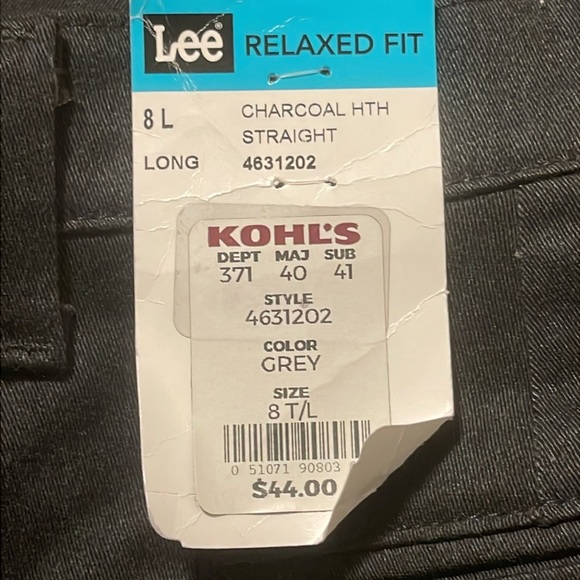 NWT Lee Relaxed Fit Straight Leg Effortless Wash & Wear Long Size 8 NWT - Picture 6 of 6